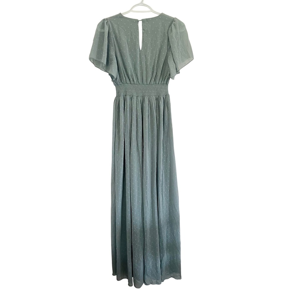 Baltic Born Weslie Maxi Dress Sage Green Swiss Do Formal Wedding Short Sleeve SM - Picture 3 of 7